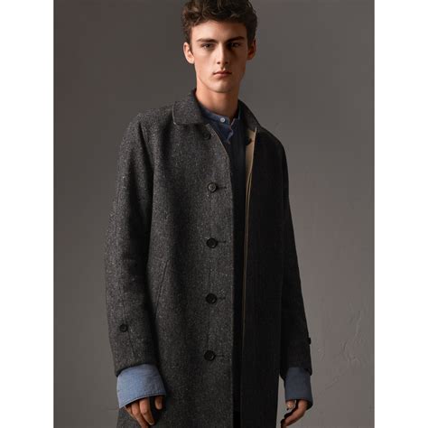 horn button mens coat burberry|Long Reversible Gabardine Car Coat in Black .